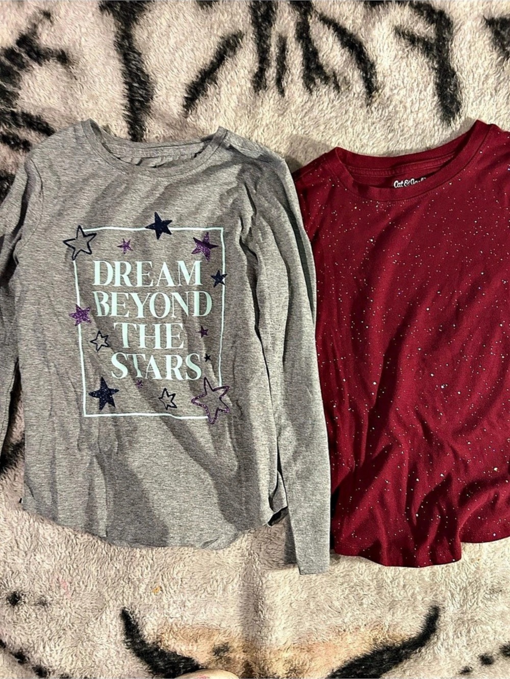 Cat & Jack Long Sleeve Graphic & Sparkle Tops